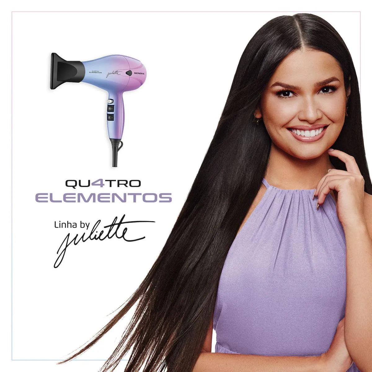 Secador de Cabelo By Juliette Mondial Azul e Rosa 2000W SCP-JU-03