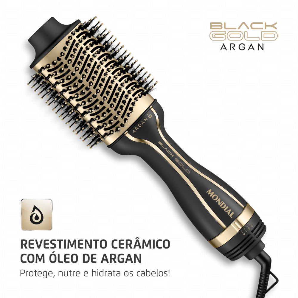 Escova Secadora Black Gold Argan Mondial ES-15