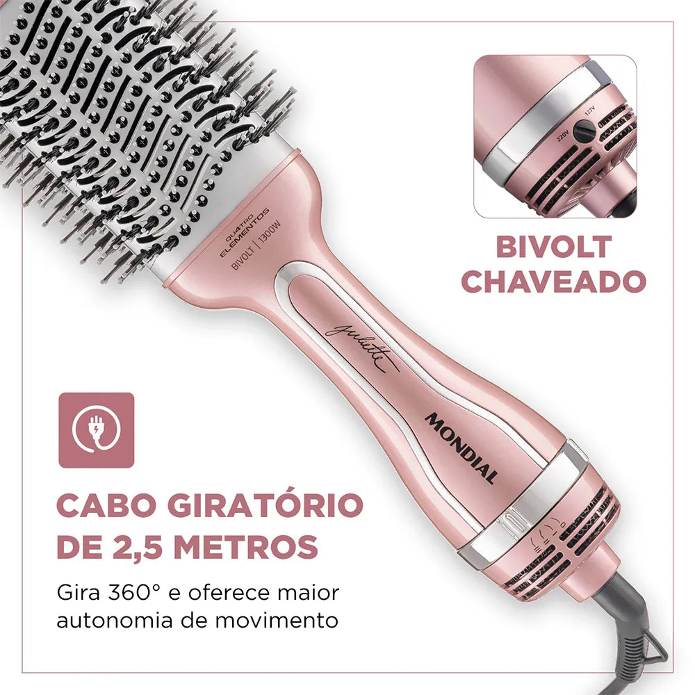 Escova Secadora By Juliette Mondial Golden Rose 1300W ES-JU-01