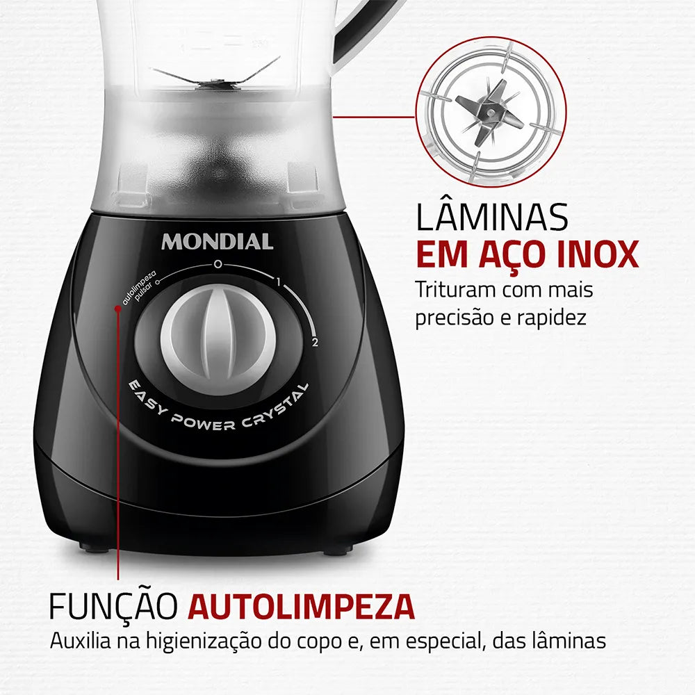 Liquidificador Easy Power Mondial Preto 550W L-550-BC