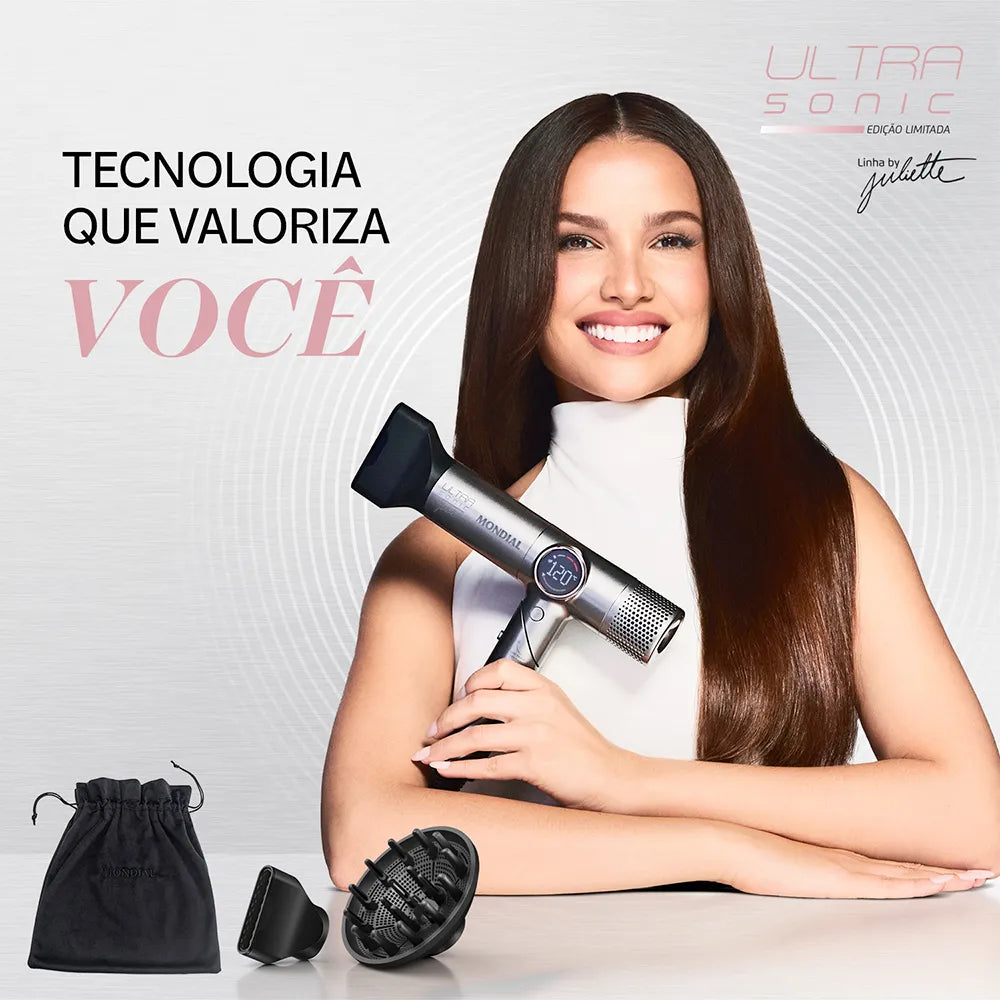 Secador Mondial Ultra Sonic By Juliette SCP-JU-04-US BLDC com Cabo Dobrável