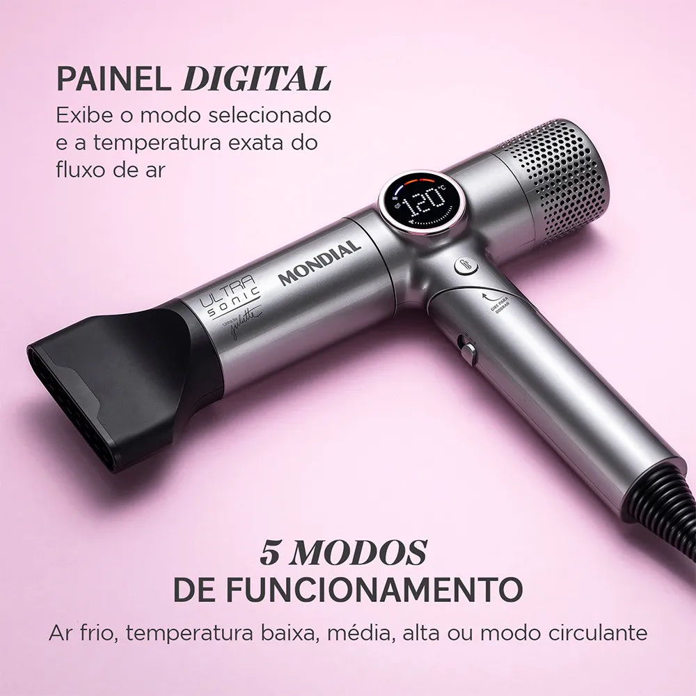 Secador Mondial Ultra Sonic By Juliette SCP-JU-04-US BLDC com Cabo Dobrável