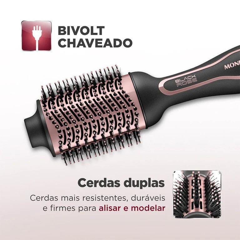 Escova Secadora Mondial Preto e Golden Rose 1200W ES-05