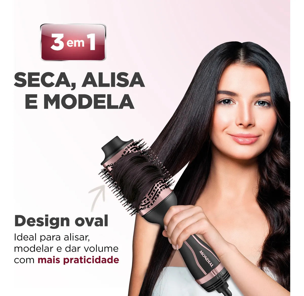Escova Secadora Mondial Grafite e Golden Rose 1200W ES-11