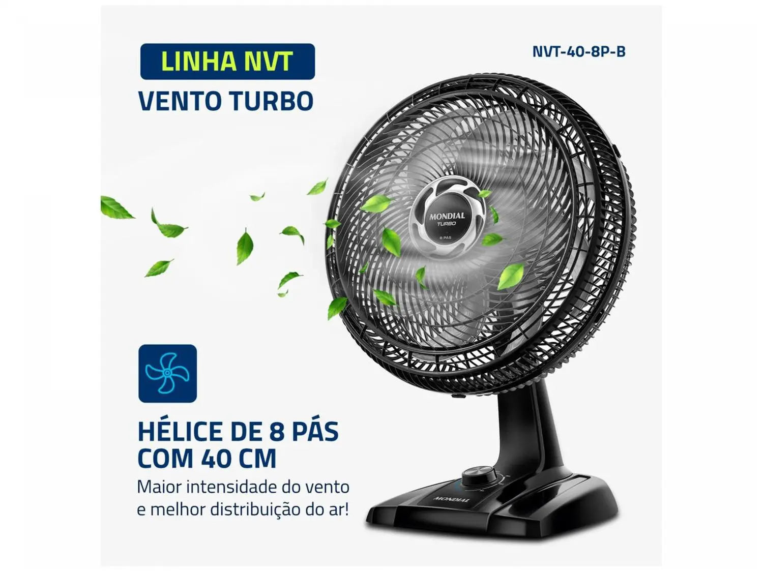 Ventilador de Mesa Mondial Turbo Force 8 NVT-40-8P